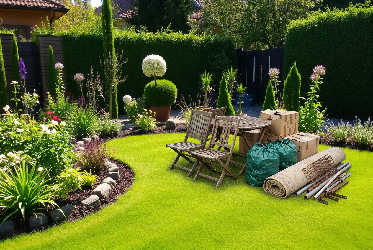 Garten & Gartenlaube – vorher